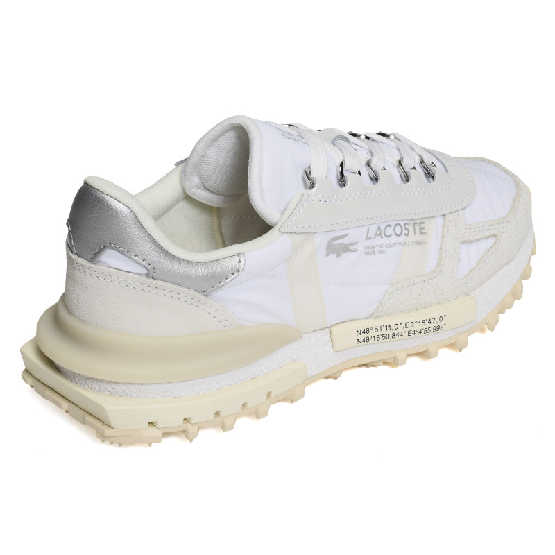ELITE ACTIVE W Blanc Argent, Baskets running Lacoste