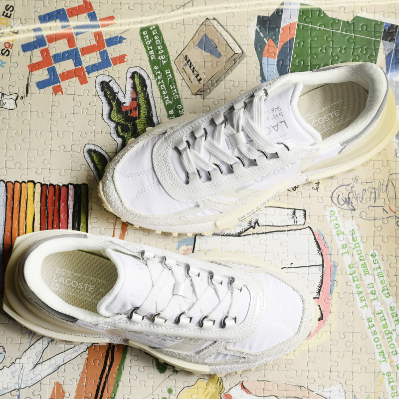 ELITE ACTIVE W Blanc Argent, Baskets running Lacoste