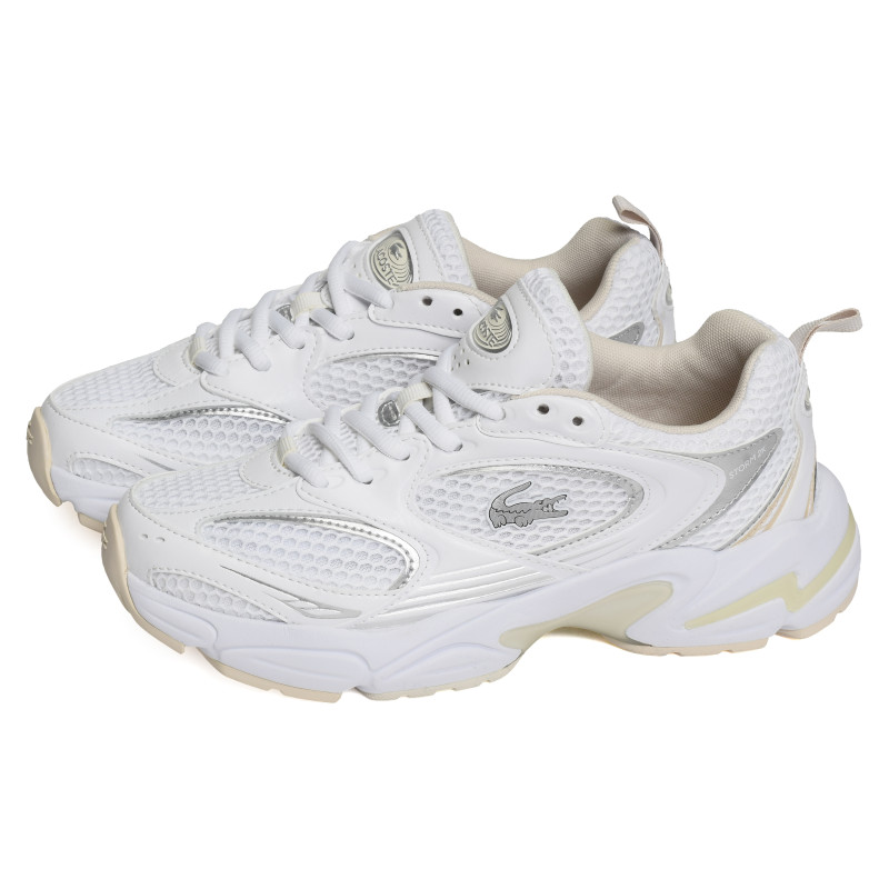 STORM 96 2K W Blanc Argent, Baskets running Lacoste