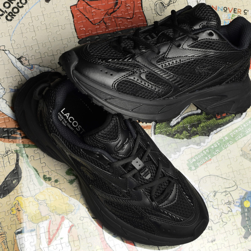 L003 NEO SHOT Noir Noir, Baskets running Lacoste