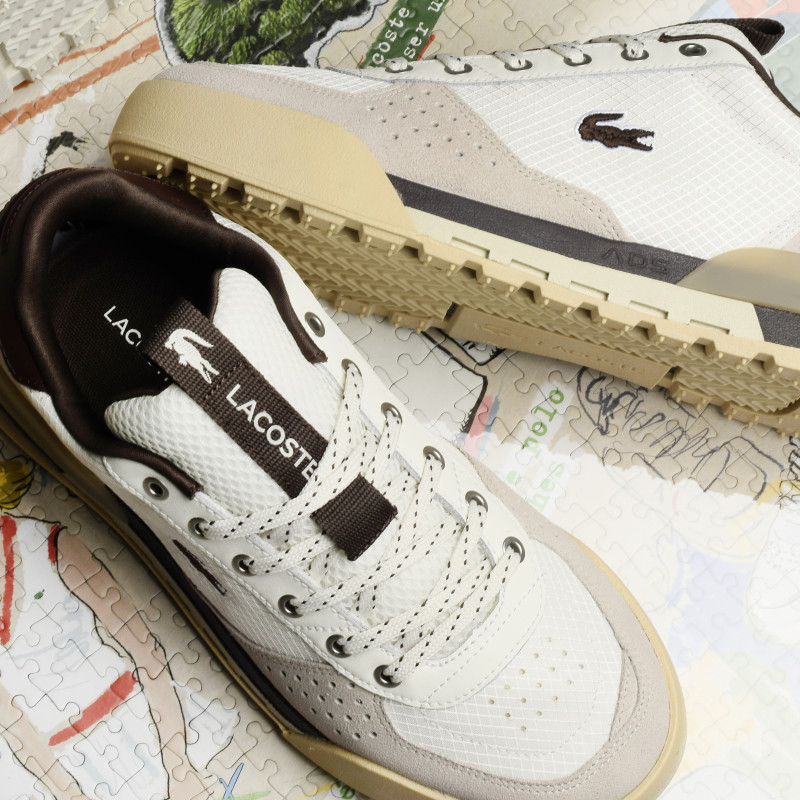 SLAM BREAK Beige Marron, Baskets running Lacoste