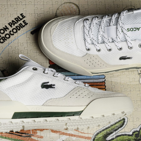 SLAM BREAK Blanc Vert, Baskets running Lacoste