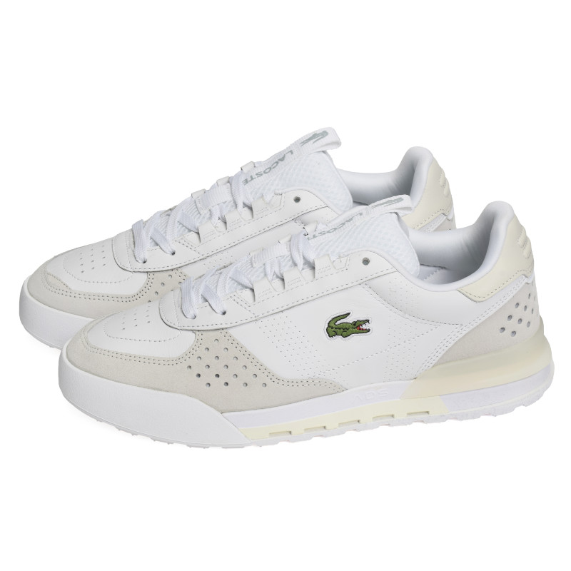 SLAM BREAK LEATHER Blanc Beige, Baskets running Lacoste