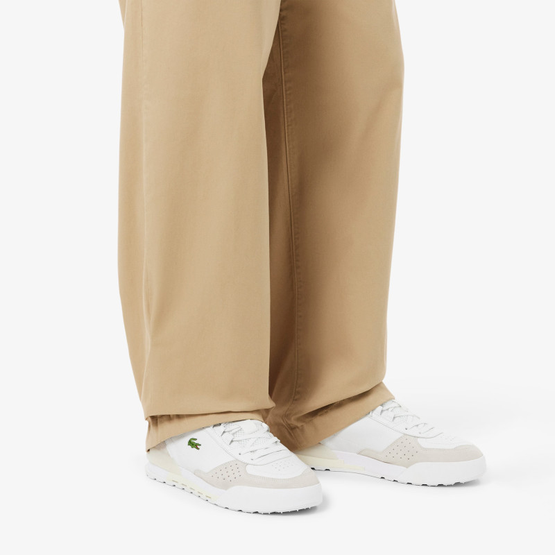 SLAM BREAK LEATHER Blanc Beige, Baskets running Lacoste