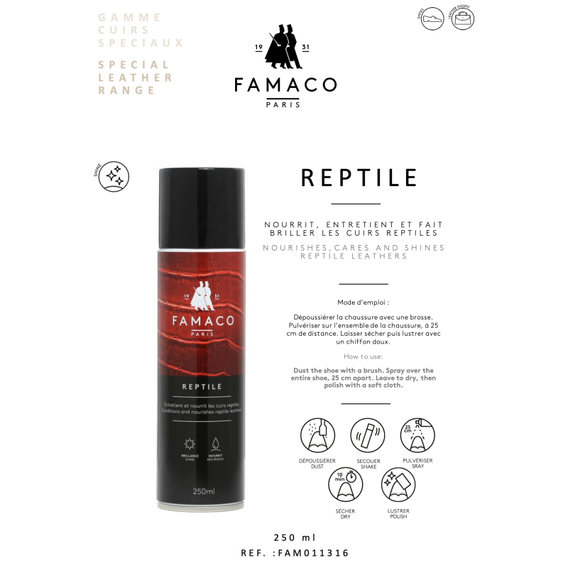 AEROSOL REPTILE 250 ML Incolore, Entretien Famaco