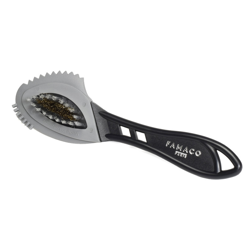 BROSSE LAITON EN PLASTIQUE DAIM ET NUBUCK Noir Gris, Entretien Famaco