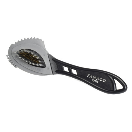 BROSSE LAITON EN PLASTIQUE DAIM ET NUBUCK Noir Gris, Entretien Famaco