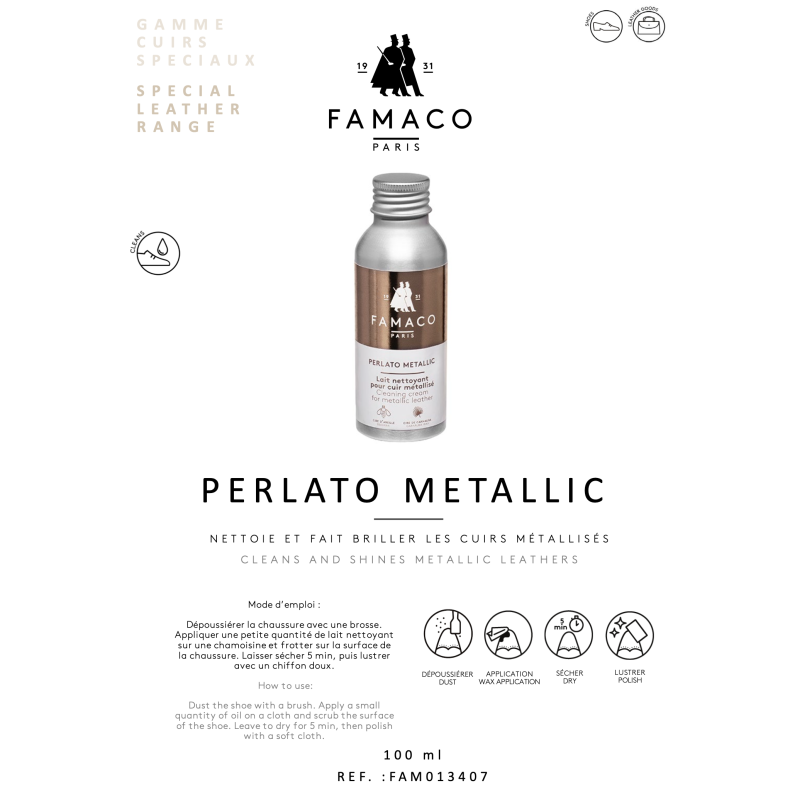 FLACON PERLATO METALLIC 100 ML Incolore, Entretien Famaco