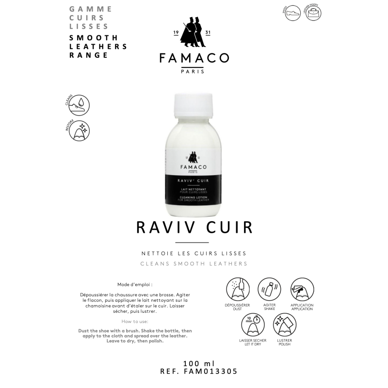 RAVIV CUIR 100 ML Incolore, Entretien Famaco