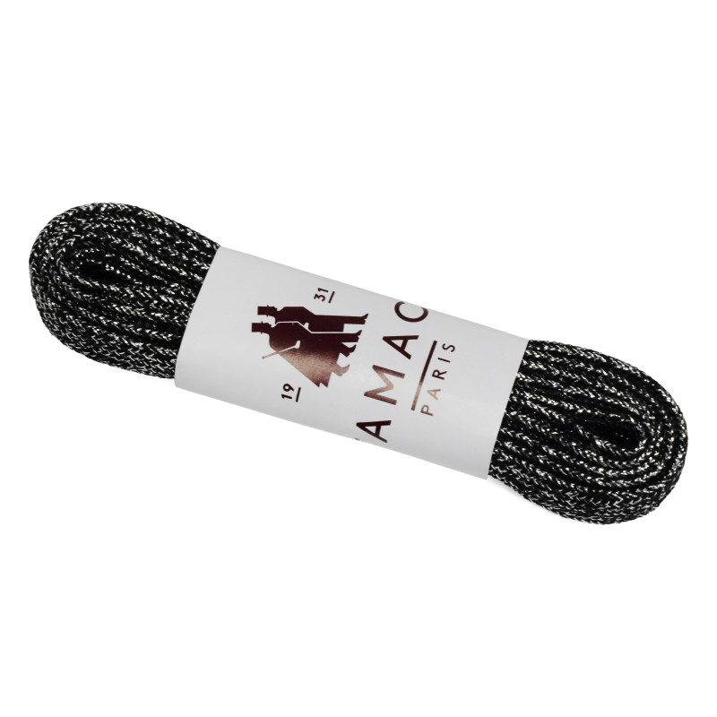 LACETS LUREX 120 CM Noir Argent, Lacets Famaco