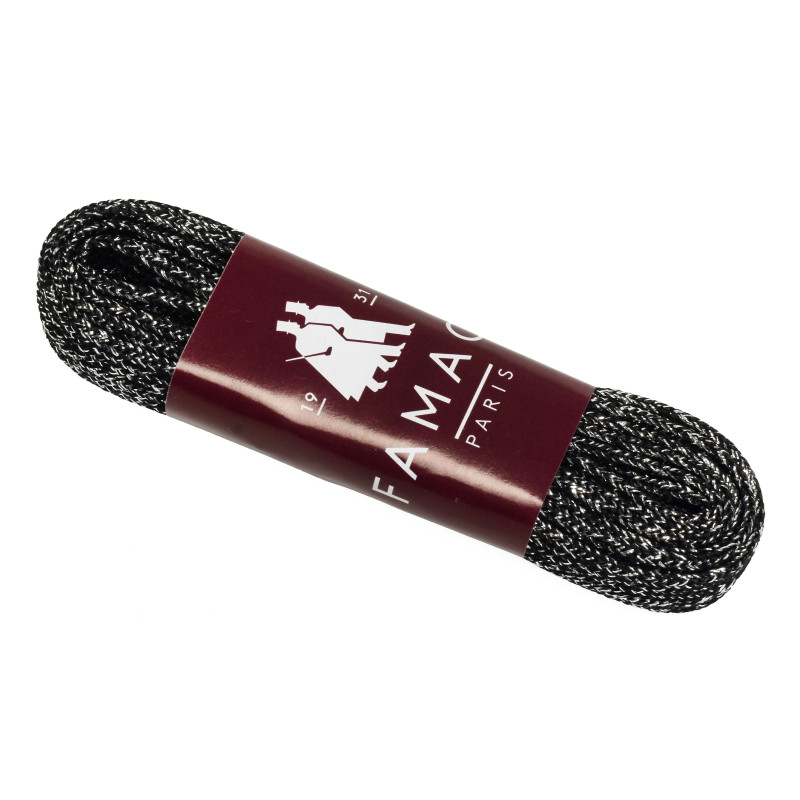 LACETS LUREX 120 CM Noir Argent, Lacets Famaco
