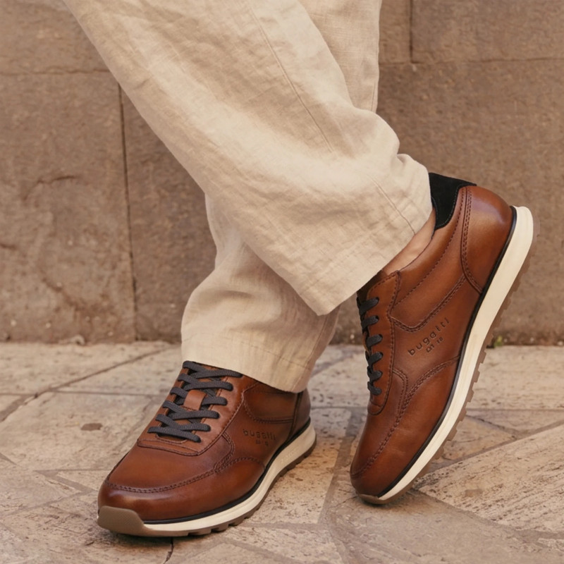 CIRINO A021P Cognac, Baskets running Bugatti