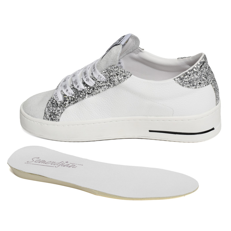 MAYA Argent Blanc, Baskets Mode Semerdjian