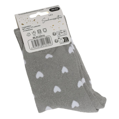ADORABLE Gris Argent, Chaussettes Les Sachoussettes