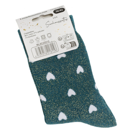 BABY COEUR Vert, Chaussettes Les Sachoussettes