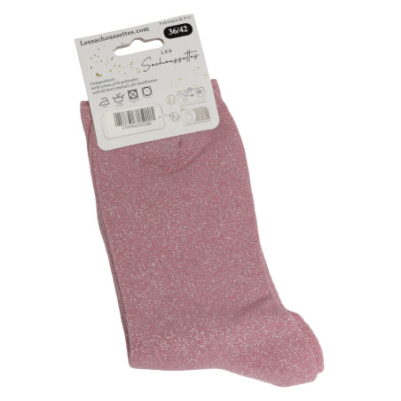 BOMBASSE Rose Glitter, Chaussettes Les Sachoussettes