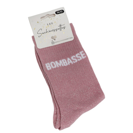 BOMBASSE Rose Glitter, Chaussettes Les Sachoussettes
