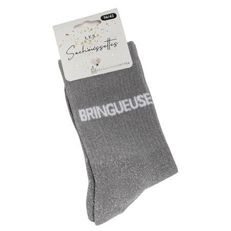 BRINGUEUSE Gris Argent, Chaussettes Les Sachoussettes