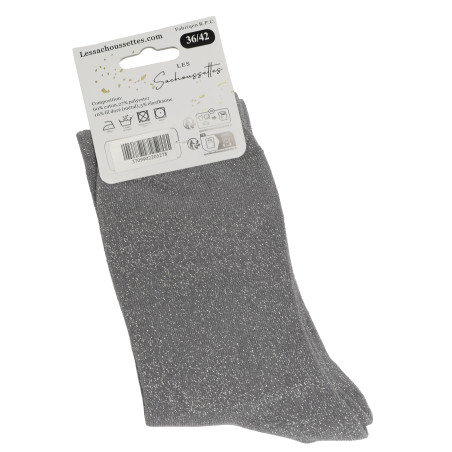 BRINGUEUSE Gris Argent, Chaussettes Les Sachoussettes