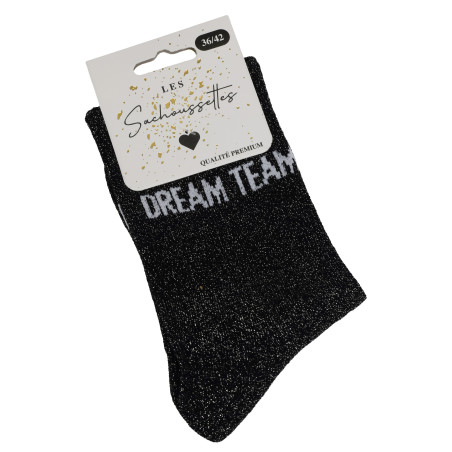 DREAM TEAM Noir Paillette, Chaussettes Les Sachoussettes