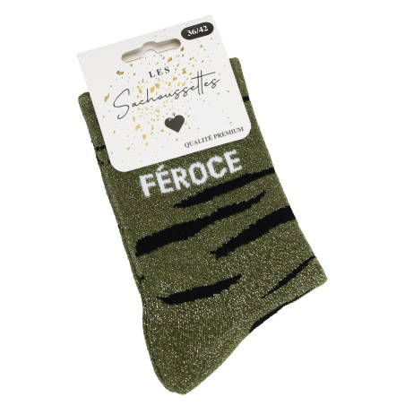 FEROCE Kaki Noir, Chaussettes Les Sachoussettes