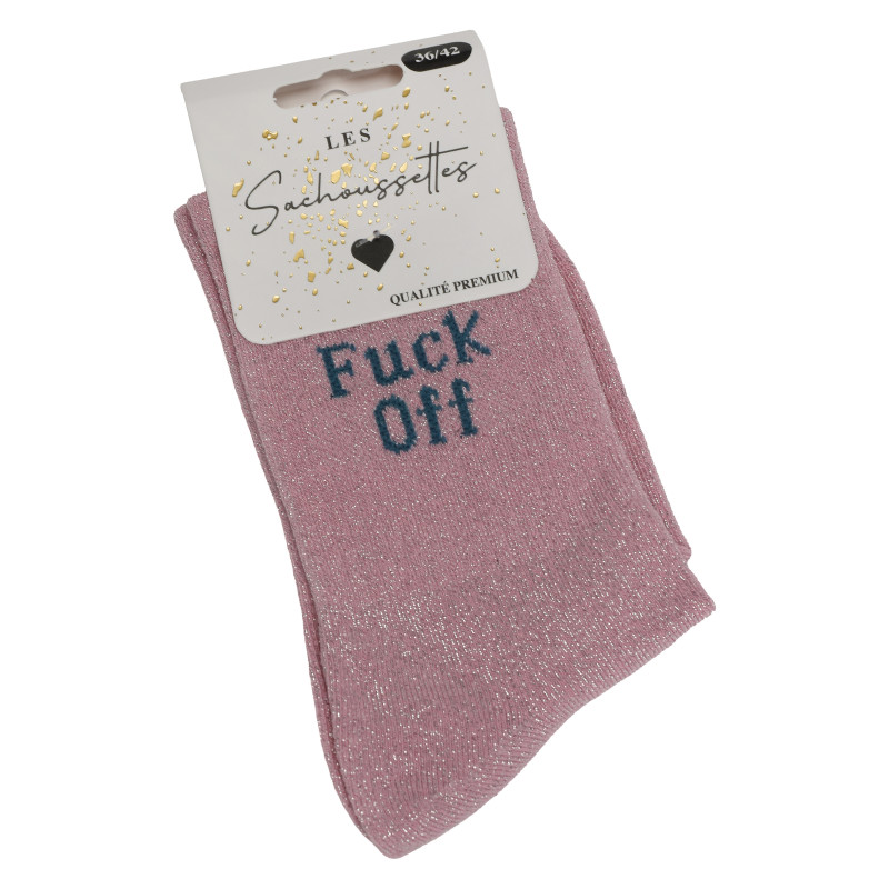 FUCK OFF Rose Glitter, Chaussettes Les Sachoussettes