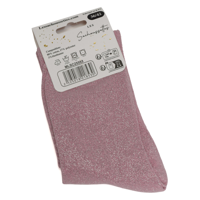 FUCK OFF Rose Glitter, Chaussettes Les Sachoussettes