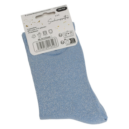 GIRL POWER Bleu Ciel, Chaussettes Les Sachoussettes