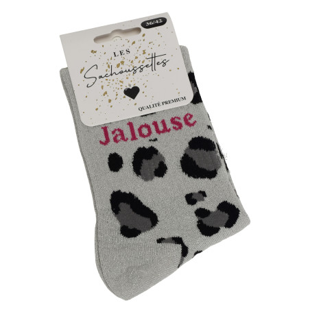 JALOUSE LEOPARD Gris Léopard, Chaussettes Les Sachoussettes