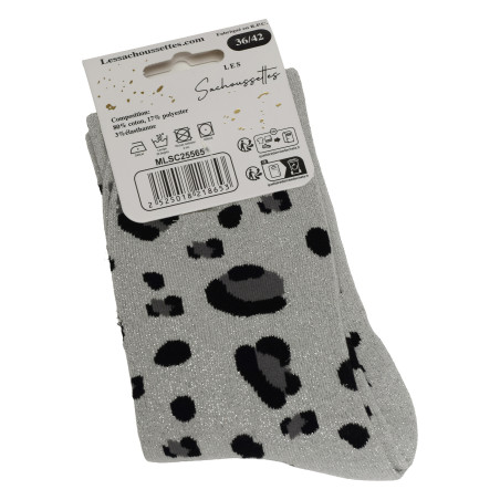 JALOUSE LEOPARD Gris Léopard, Chaussettes Les Sachoussettes
