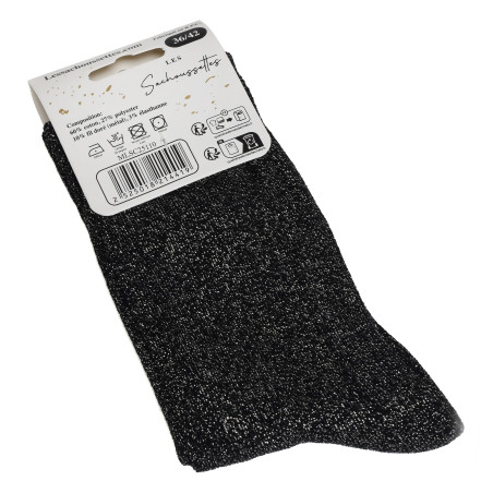 FLEMME Noir Paillette, Chaussettes Les Sachoussettes