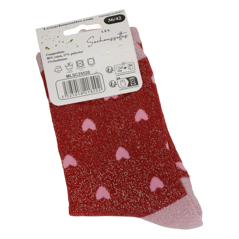 JE TAIME Rouge Rose, Chaussettes Les Sachoussettes
