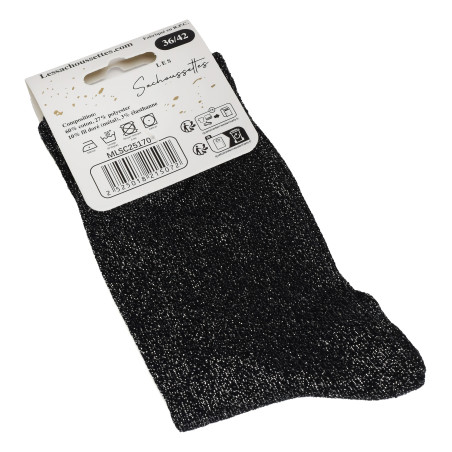 LA FEE PAS CHIER Noir Paillette, Chaussettes Les Sachoussettes