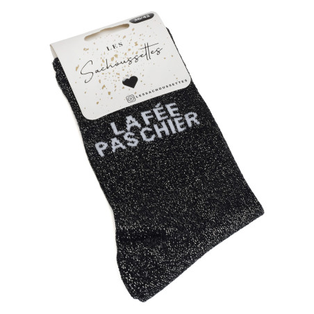 LA FEE PAS CHIER Noir Paillette, Chaussettes Les Sachoussettes