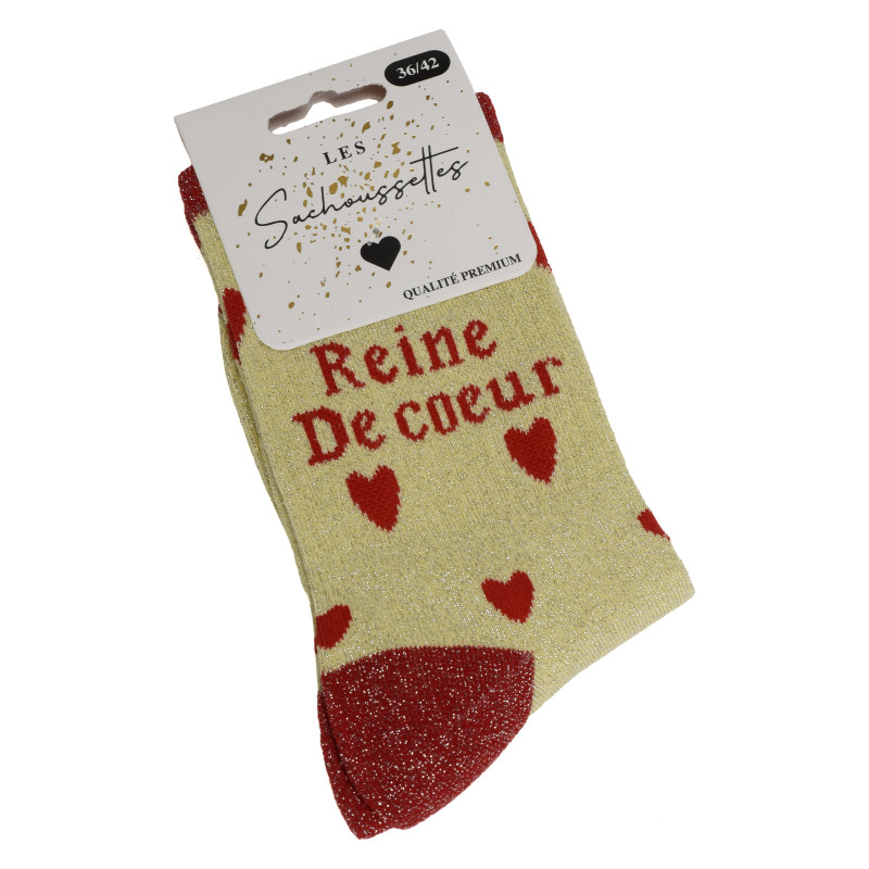 REINE DE COEUR Or Rouge, Chaussettes Les Sachoussettes