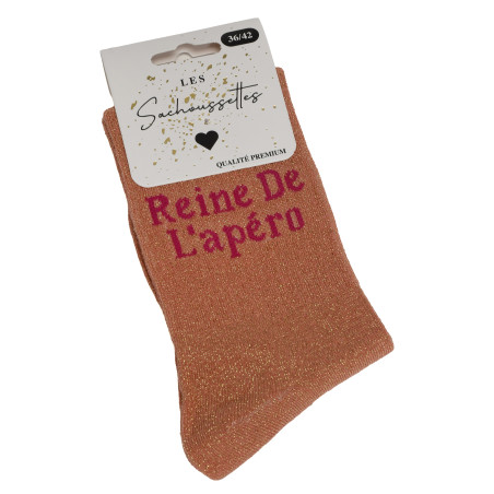 REINE DE LAPERO Orange Fuchsia, Chaussettes Les Sachoussettes