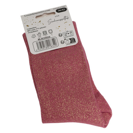 TEAM CASSE COUILLE Rose Glitter, Chaussettes Les Sachoussettes