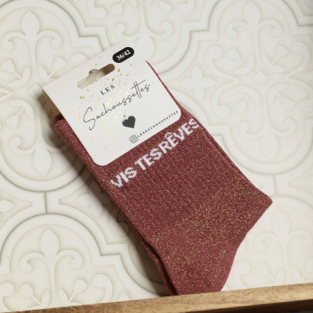 VIS TES REVES Rose Foncé, Chaussettes Les Sachoussettes