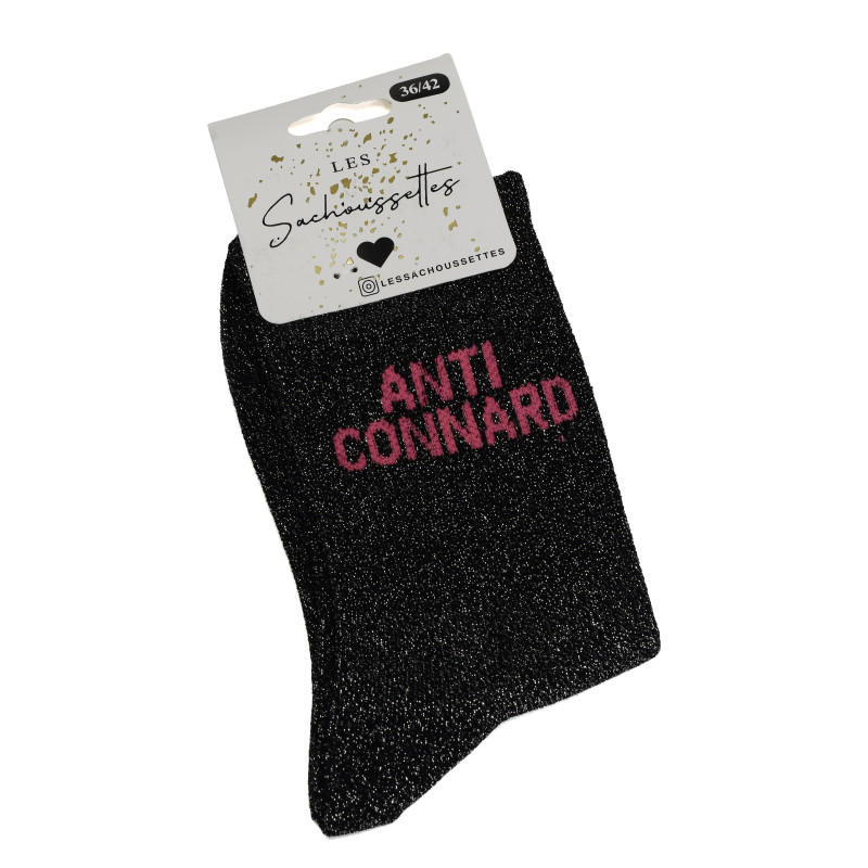 ANTI CONNARD Noir Paillette, Chaussettes Les Sachoussettes