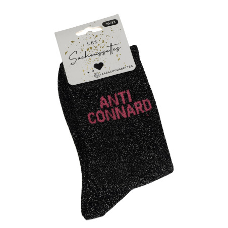 ANTI CONNARD Noir Paillette, Chaussettes Les Sachoussettes