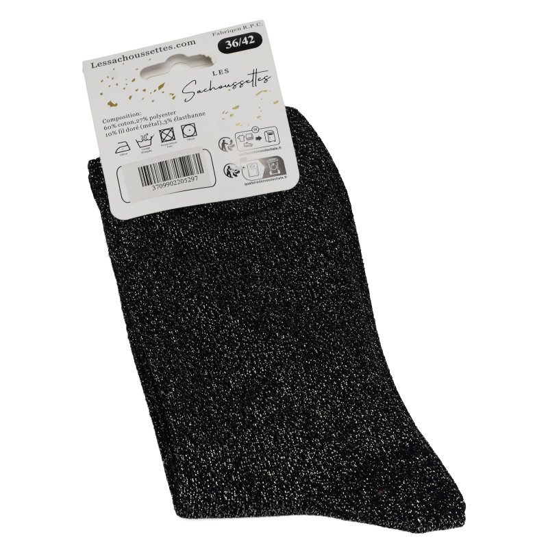 ANTI CONNARD Noir Paillette, Chaussettes Les Sachoussettes