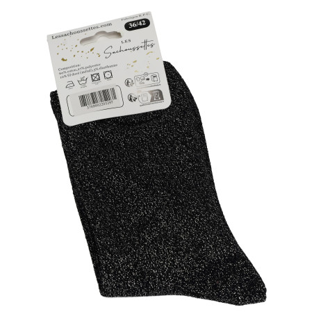 ANTI CONNARD Noir Paillette, Chaussettes Les Sachoussettes