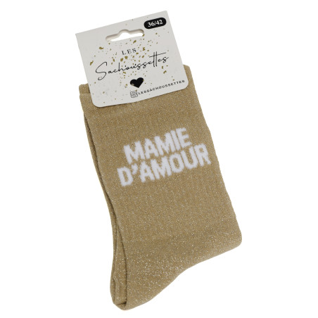 MAMIE DAMOUR Beige Or, Chaussettes Les Sachoussettes