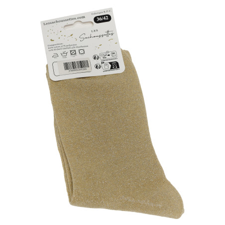 MAMIE DAMOUR Beige Or, Chaussettes Les Sachoussettes