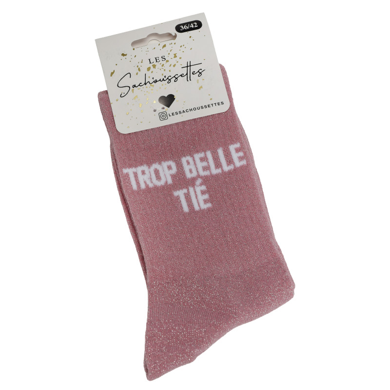 TROP BELLE TIE Rose Glitter, Chaussettes Les Sachoussettes