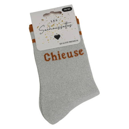 CHIEUSE Argent, Chaussettes Les Sachoussettes