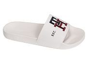 TOMMY HILFIGER TH EMBROIDERY POOL SLIDE 4465<br>blanc
