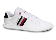 TOMMY HILFIGER ESSENTIAL LEATHER CUPSOLE 3424<br>blanc