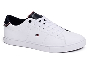TOMMY HILFIGER ESSENTIAL LEATHER SNEAKER 3739<br>blanc