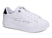 TOMMY HILFIGER SIGNATURE TOMMY LEATHER CUPSOLE 5219<br>blanc
